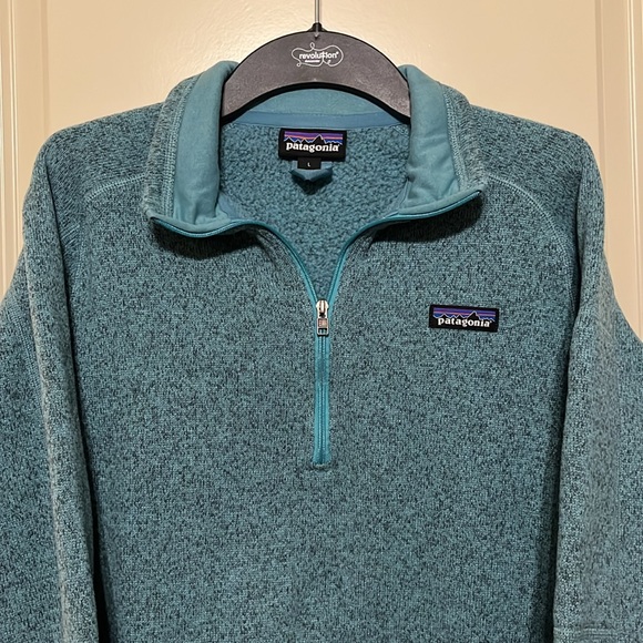 Patagonia Womens Worn Wear Fleece Jacket 1/4 Zip Blue Winter - Sz Large - Picture 3 of 9